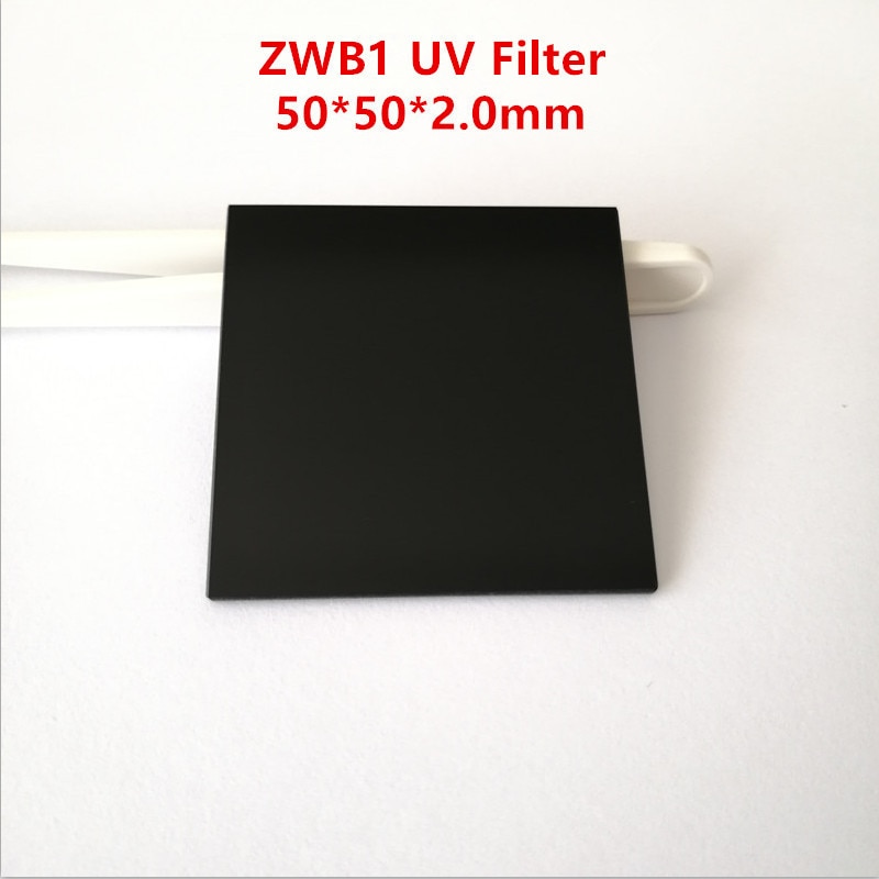 50*50*2.0mm 312nm ZWB1 UG11 U-340 302nm UV filtre passe-bande Ultraviolet verre noir