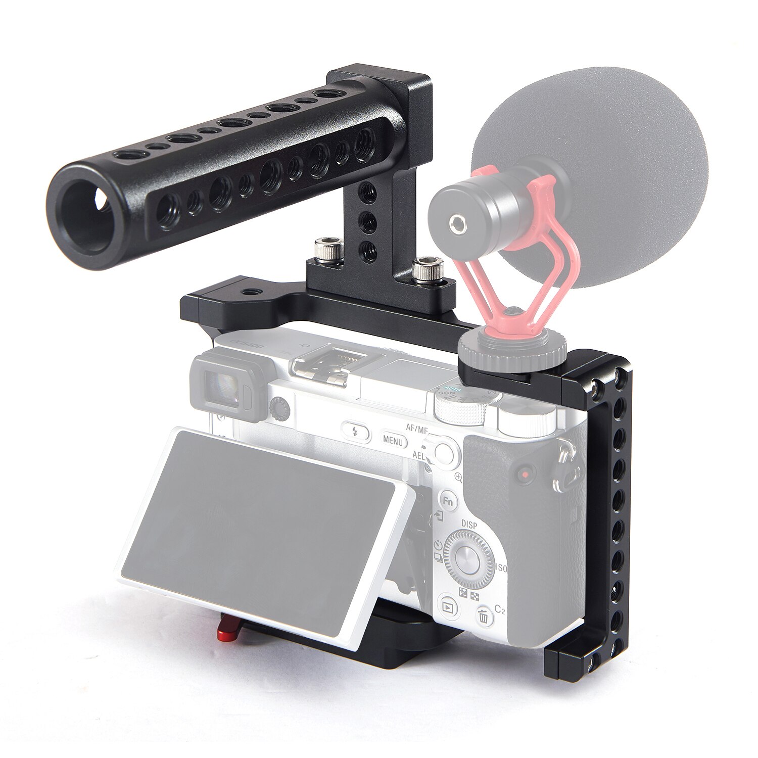 Andoer Camera Cage Video Film Movie Making Cameras Photo Studio Aluminum Mount Stabilizer for Sony A6500/A6400/A6300/A6000/NEX7