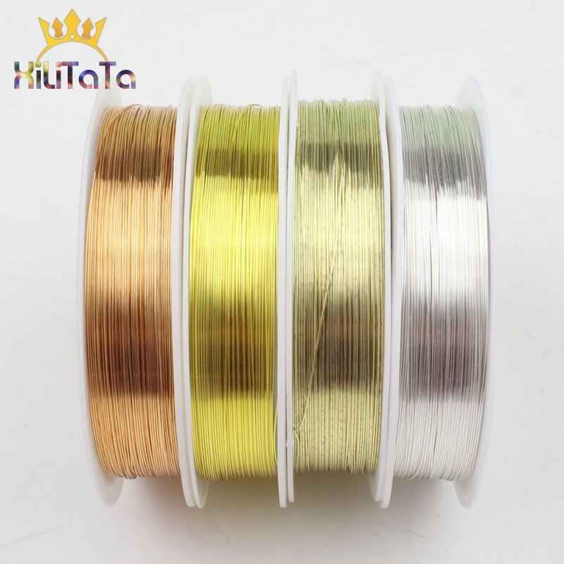Fil de cuivre 0.3mm 0.4mm 0.5mm 0.6mm a+++, cordon de perles sans décoloration pour la fabrication de bijoux, accessoires de bracelet, longue durée