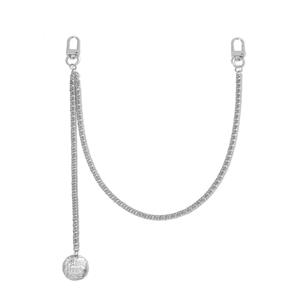 Cinturones colgantes de estilo Punk con personalidad femenina para mujer, cinturón de cadena con flecos de Hip Hop, cadenas metálicas doradas y plateadas para pantalones vaqueros: pendant silver