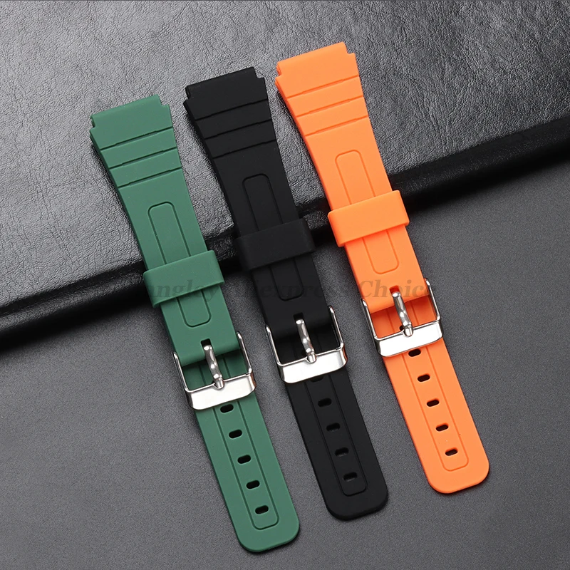 Siliconen Horlogeband voor Casio F-91W W-800H 18mm voor W800H SGW400 F84 F105/108 A158/168 AE1200/1300 heren Sport Rubberen Armbanden