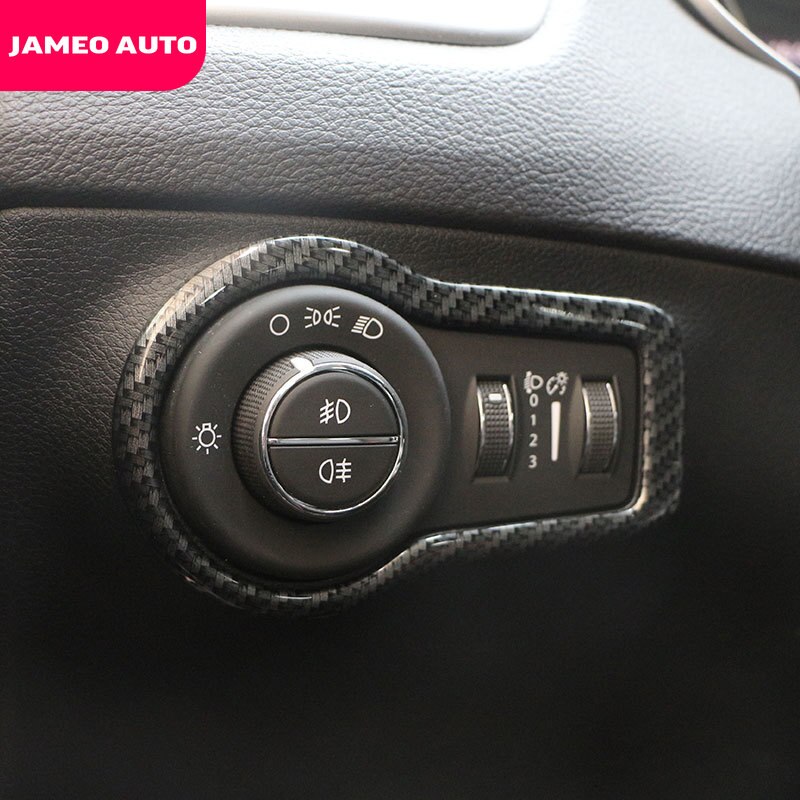Jameo Auto 1Pc Car Interior Accessories Fit for Fiat 500X 500 X - Auto Headlight Switch Knob Cover Trim Stickers