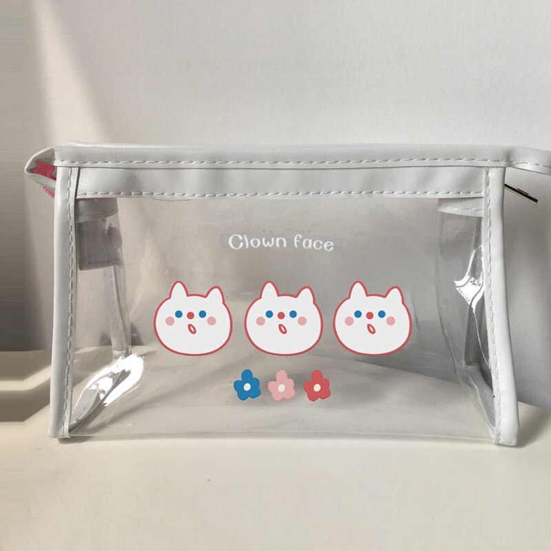 Portable Travel Cosmetic Bag Storage Bag Kit Makeup Organizers Transparent Waterproof Large-capacity Toiletry Bag: flower