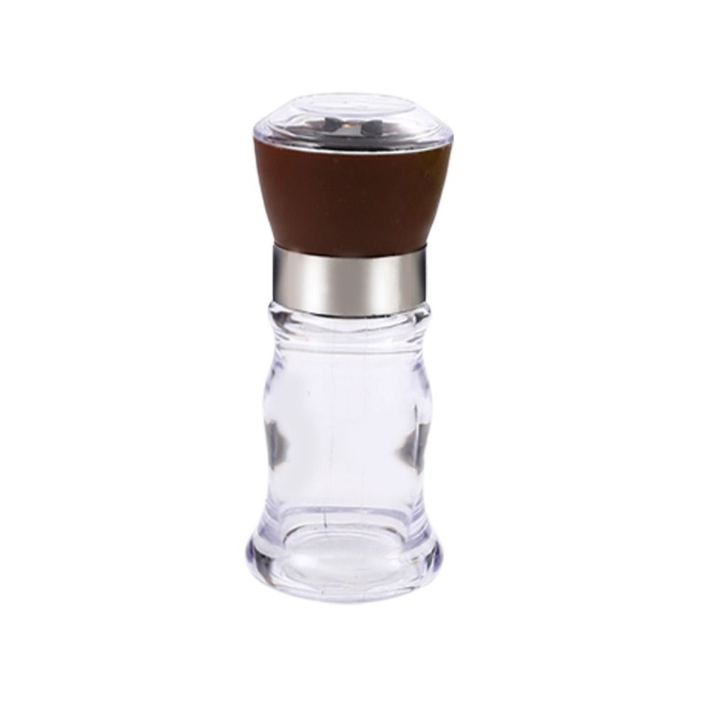 1PC Cooking Manual Refillable Natural Acrylic Pepper Mill Grinder Kitchen Tool Sea Salt Jar Spice Grinder: light green