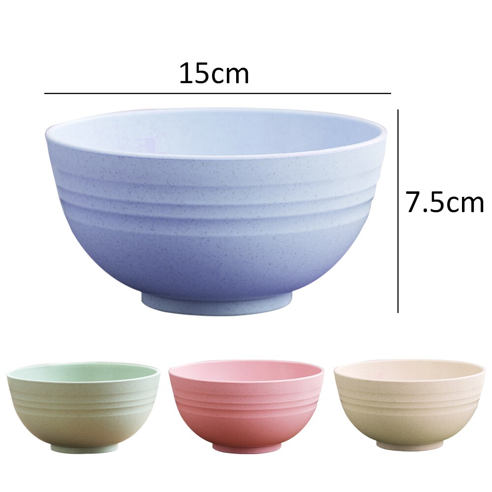 15Cm Lichtgewicht En Afbreekbaar Tarwe Stro Bowls Gezonde Eco-vriendelijke Cereal Bowls Perfect Voor Rijst Soep Fruit Dessert