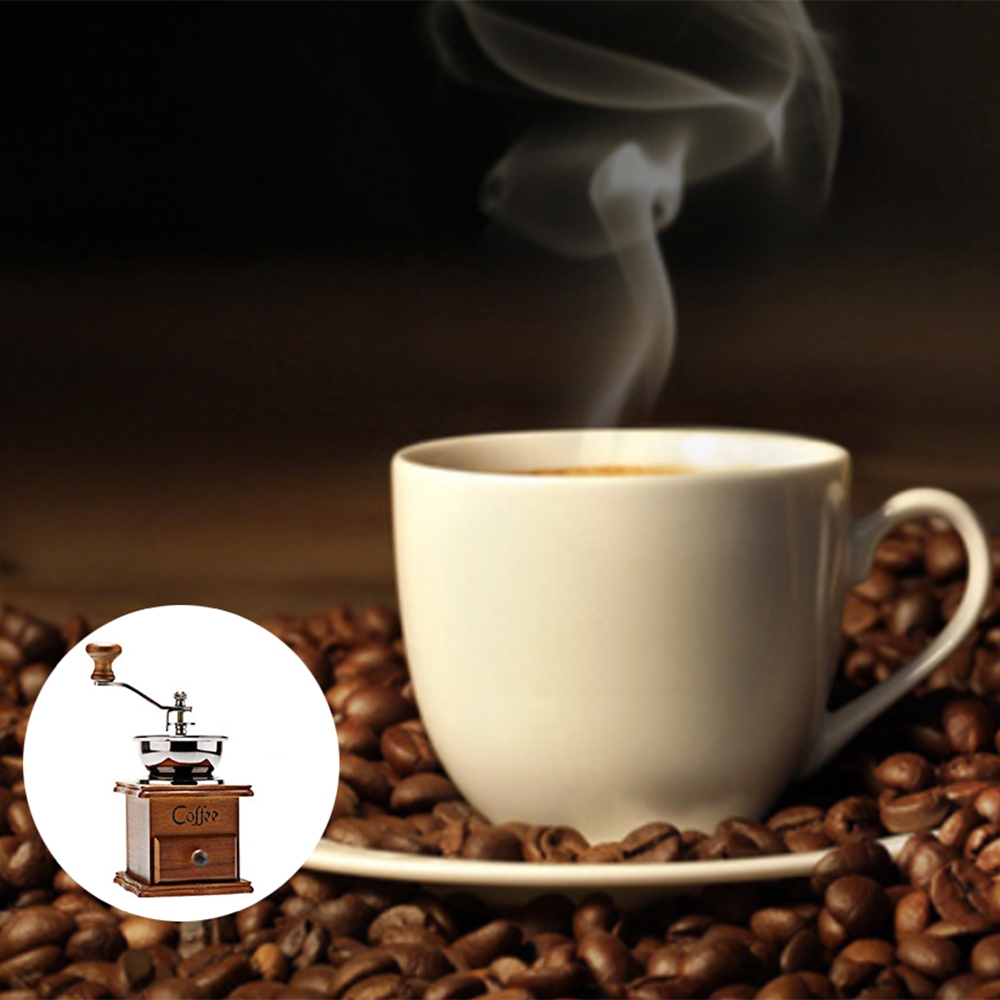 Koffieboon Grinder Houten Handkoffiemolen Hand Rvs Retro Koffie Spice Mini Braam Molen Met Keramische