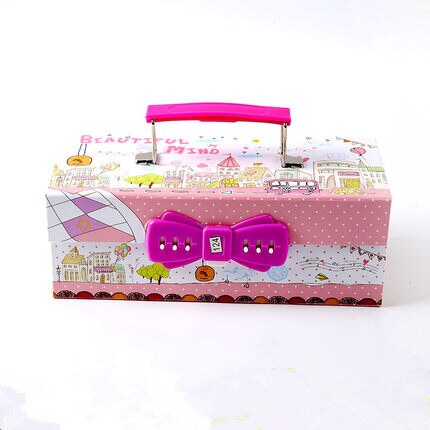 Leuke Multi-Functionele Grote Capaciteit Drie Lagen Creatieve Etui Met Slot: 1