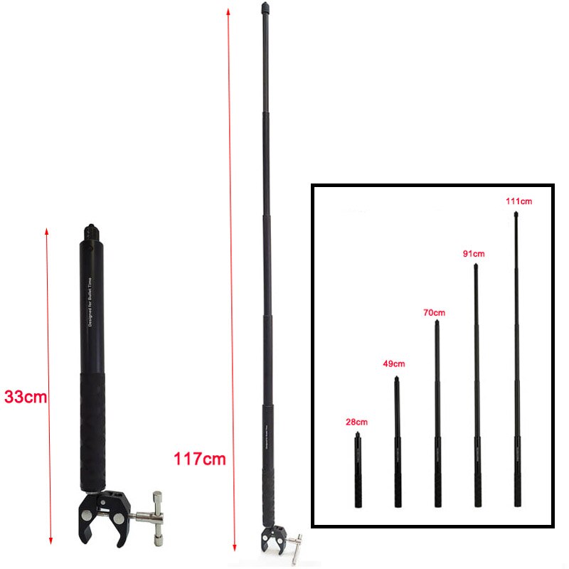 Soporte para cámara de motocicleta, manillar de montaje para GoPro DJI & Insta360 One R, palo de Selfie Invisible, abrazadera de bicicleta para ONE X2