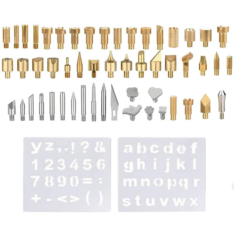 109Pcs Wood Burning Kit Adjustable Temperature Pyrography Pen Stencils Embossing Soldering Tips Wood Burner Tool,US Plug