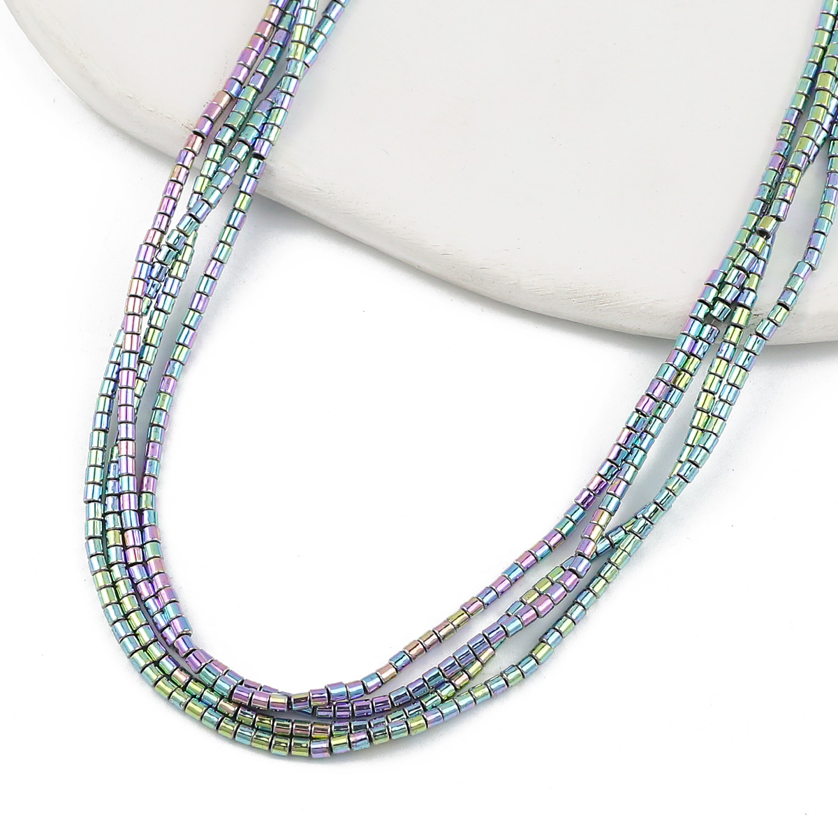 2Mm 180 Stuks Blauw, Groen, Cilindrische Vorm Hematiet Natuursteen Spacer Kleine Losse Kralen Voor Sieraden Maken Diy Armbanden: Lavendel