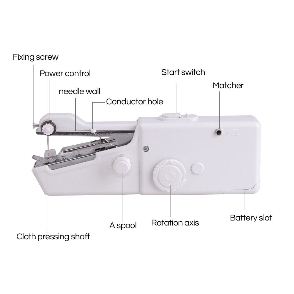 Mini máquina de coser manual portátil para el hogar, conjunto de punto de cruz eléctrico inalámbrico, reparaciones rápidas, costura de ropa DIY