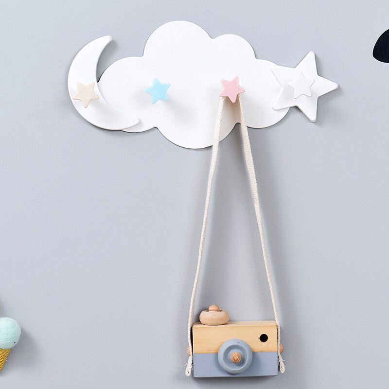 Gancho pegajoso de dibujos animados de nube detrás de la puerta, soporte para llave, colgador de pared para Baño