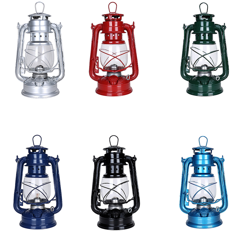 25cm retro klassisk petroleumslampe 6 farver 235 led dæmpbare petroleumslanterner væge bærbare lys bærbare lys udsmykning