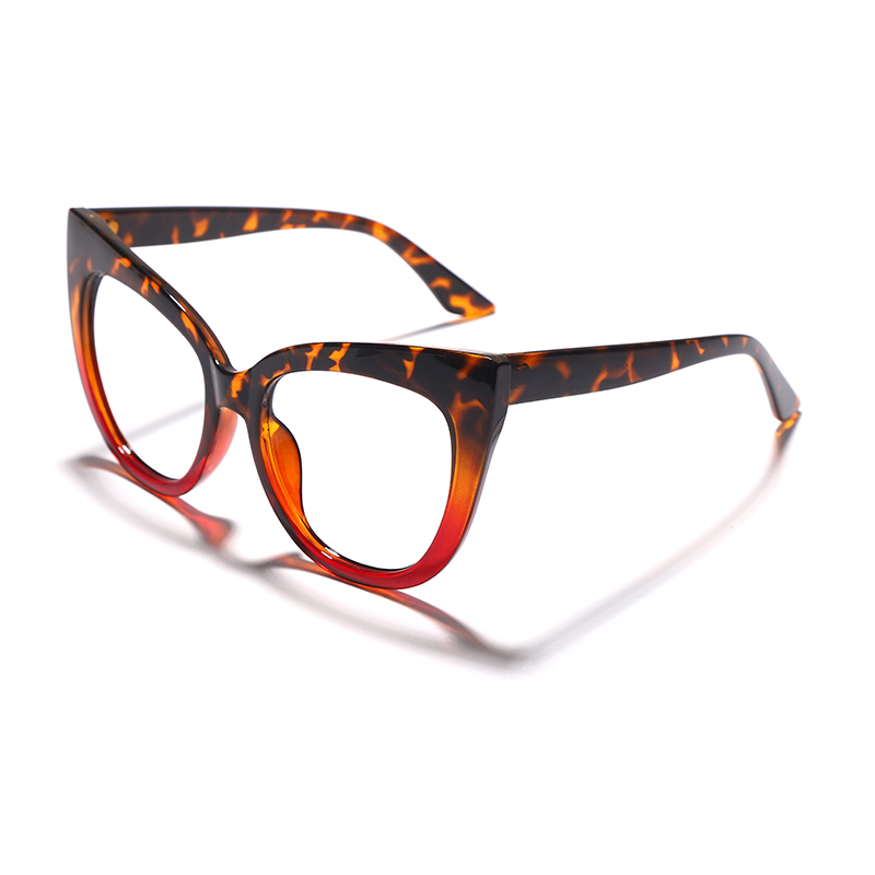 Cat Eye Oversized Glasses Frame Rivet Structure women Spectacles Frames Red Black Color Brand Eyeglasses Unisex: 3