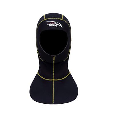 DIVE SAIL 3mm Neoprene Scuba Snorkeling Diving Hoods Cap Hat Head Cover Bibbed long to Shoulder Diver Wetsuit Hoodies Men Women: KD Black Yellow / s