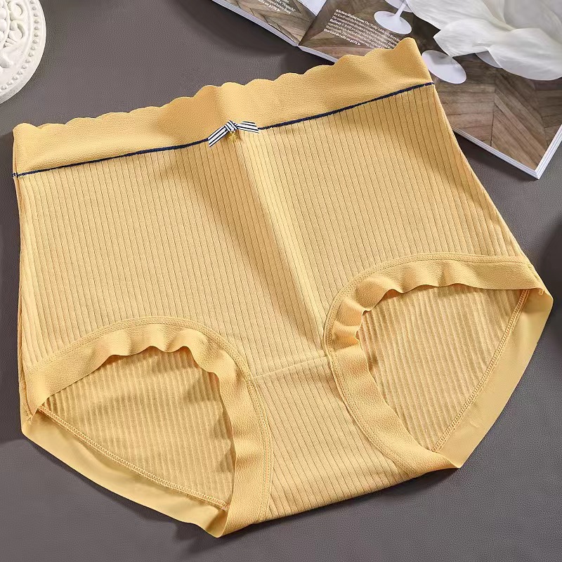 Bragas de algodón de Xl-XXXL, ropa interior de talla grande para mujer, calzoncillos sin costuras de cintura alta, bragas de encaje sexis, lencería femenina: XXXL / Marfíl