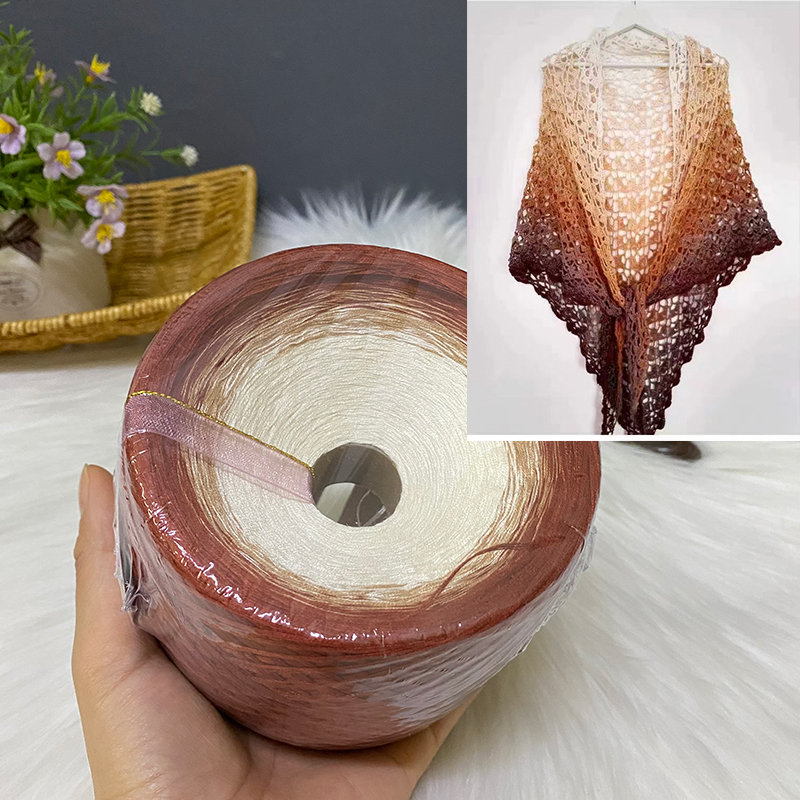 Organic Cotton Cake Line Gradient Color Baby Wool, DIY Handmade Knitting Line, Crochet Line, Shawl Long Skirt Sweater, 300g/Ball