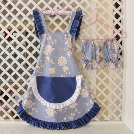 Cotton aprons for woman with pocket lovely Coverall cleaning apron Commercial Restaurant Home Bib delantal cocina kitchen apron: C2 with cuff