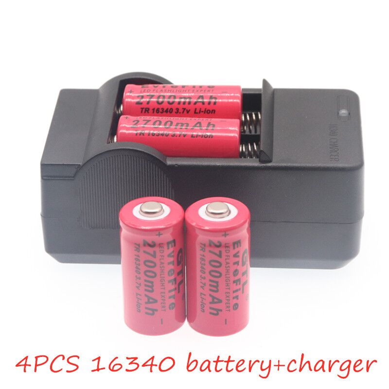 2700Mah Oplaadbare 3.7V Li-Ion 16340 Batterijen CR123A Batterij Led Zaklamp Travel Wall Charger Voor 16340 CR123A Batterij: Blauw
