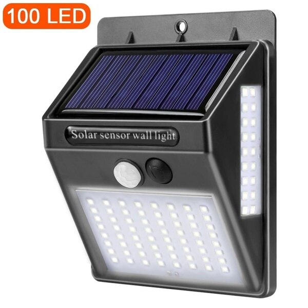 100/144 Led Outdoor Solar Light Motion Sensor Wandlamp Waterdichte Zonne-energie Pathway Licht: 100LED Pack of 1