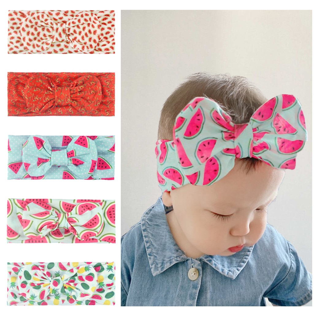 Kids Pasgeboren Meisjes Baby Fruit Hoofdband Hair Band Bow Accessoires Headwears Haarband Meisje Diademas Para Niñas