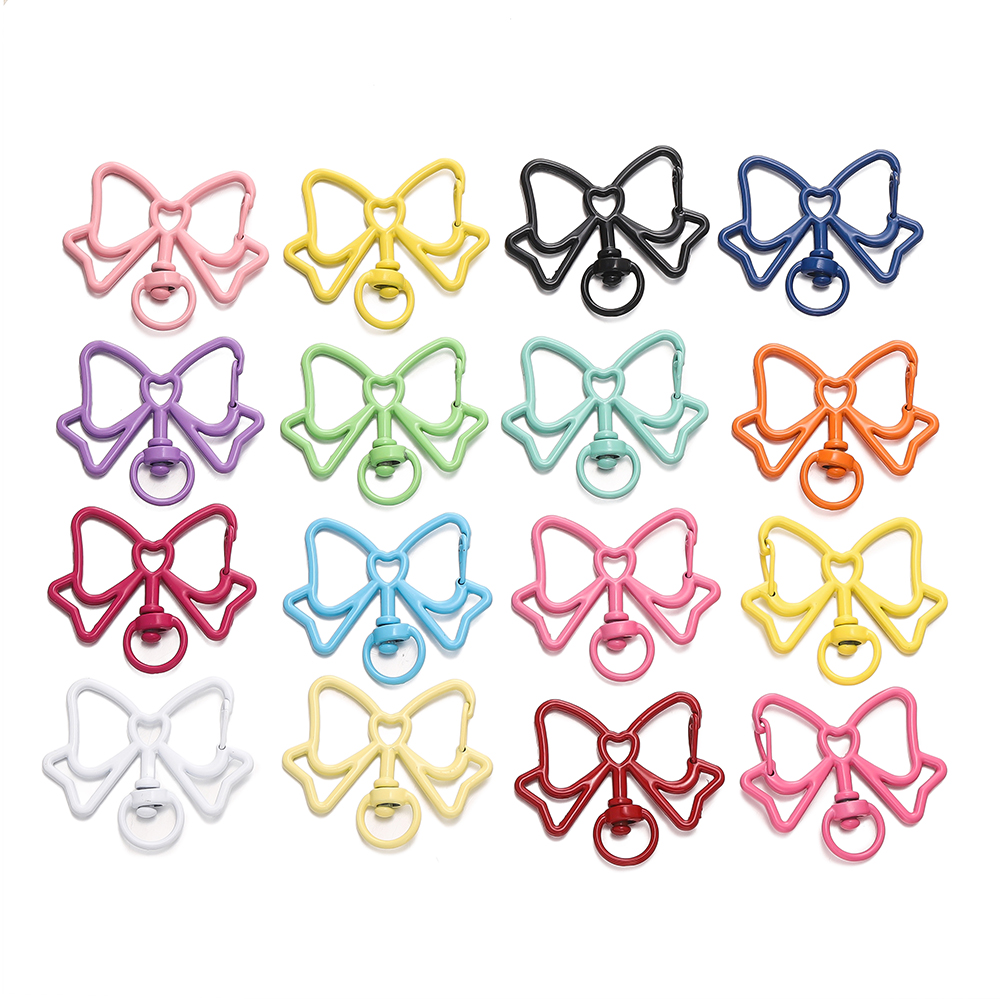 5 unids/lote de cierres de langosta coloridos con forma de mariposa, llavero giratorio, ganchos para llaves de Metal de aleación para fabricación de joyas, suministros artesanales