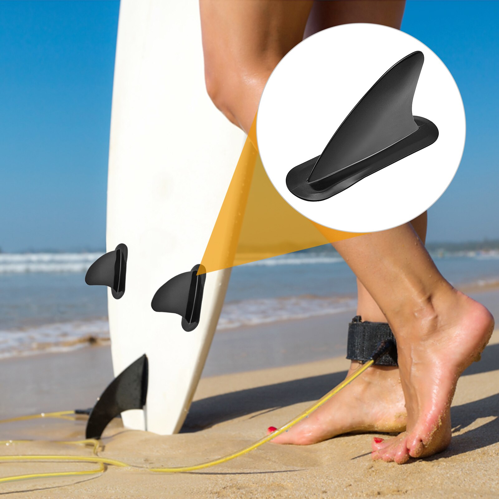 Abnehmbare surf-seitenfinne mit basis für stand-up-paddle-boards, longboards, surfbretter, paddleboards und sup-zubehör