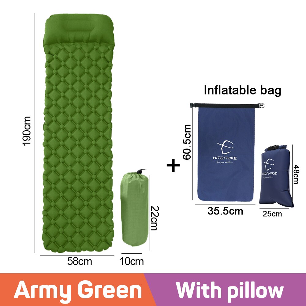 Inflatable Camping Mat Ultralight Sleeping Pad Air Mattresses Portable Outdoor Travel Folding Cushion Bed for Hiking Trekking: Standard B