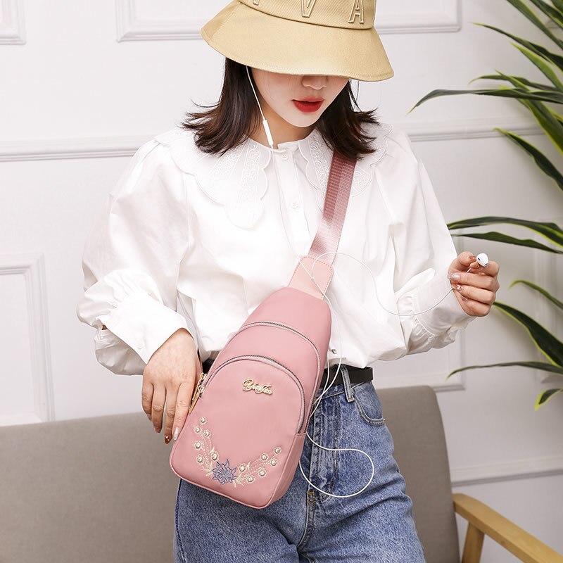 femmes broderie poitrine sac 3 en 1 étanche Sport sacs à bandoulière petits sacs à dos bandoulière pour adolescentes