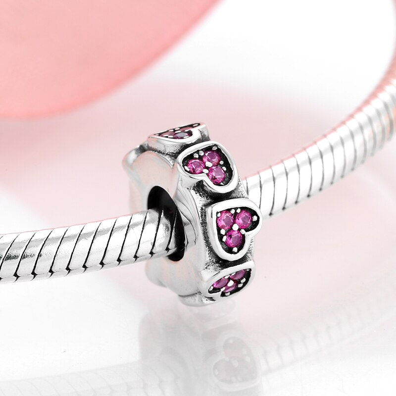 Di alta Qualità 925 Sterling Silver Bella CZ Belle Spacer Fermacorda E Ganci Misura Branelli Europei del Braccialetto di Fascino Monili che fanno