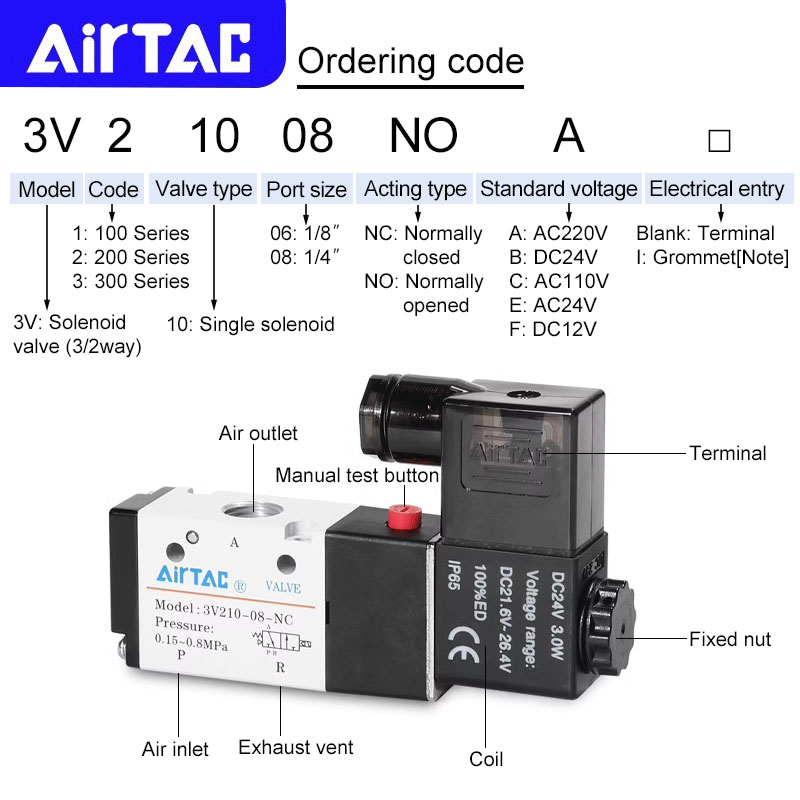 Elettrovalvola Pneumatica 3 Vie 2 Posizioni Valvola Di Controllo - Foto 13