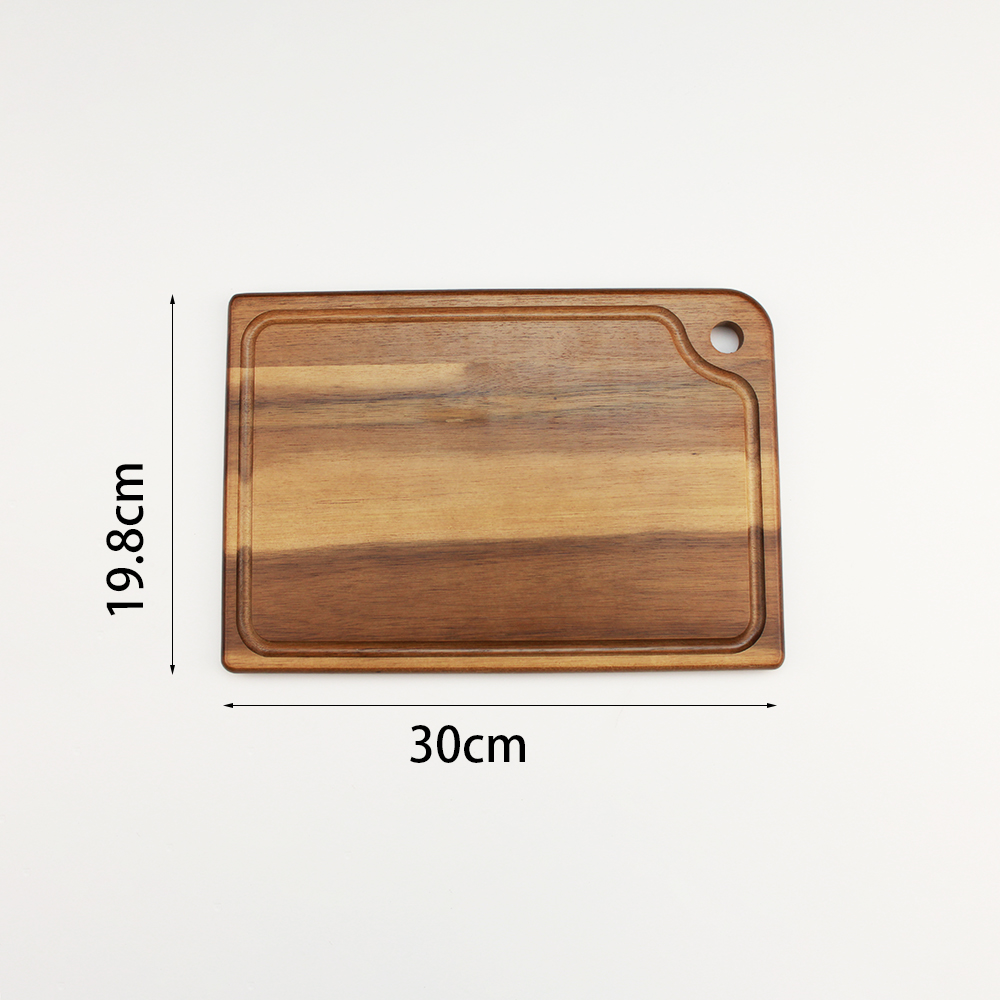 1PC Groenteplank huishoudelijk acaciahout van voedingskwaliteit keukenhout verdikte snijplank extra massief houten snijplanken: WHITE