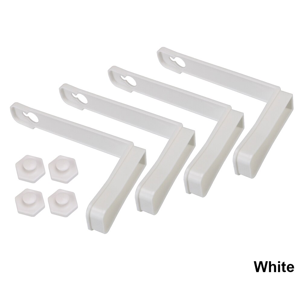 Housse de couette simple à Angle fixe, avec boucle fixe, Clips antidérapants, support de drap de couette: 4pcs White
