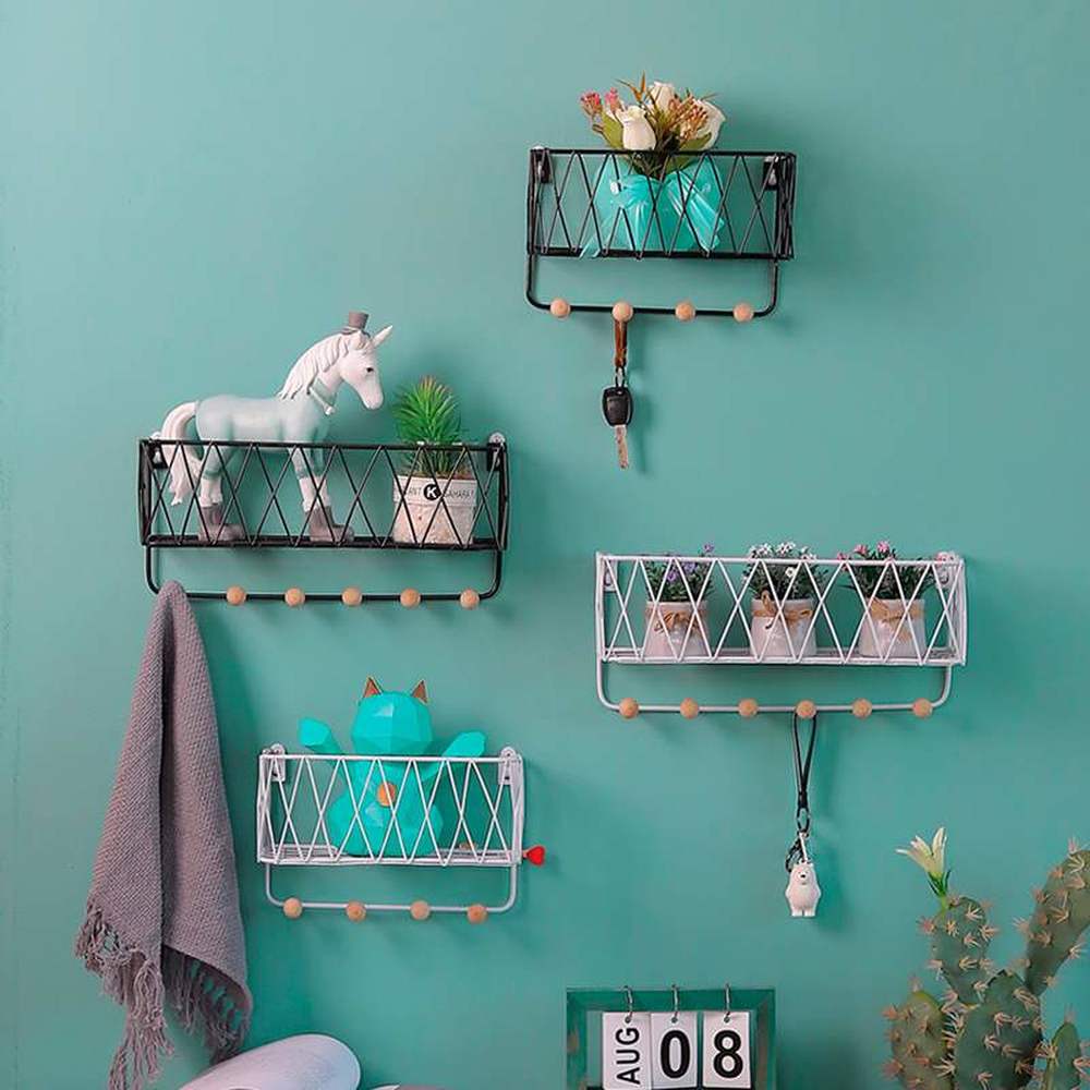 Cuadro colgado de la pared escandinavo decoración de pared del hogar estante artístico multifuncional de hierro LM5221414py