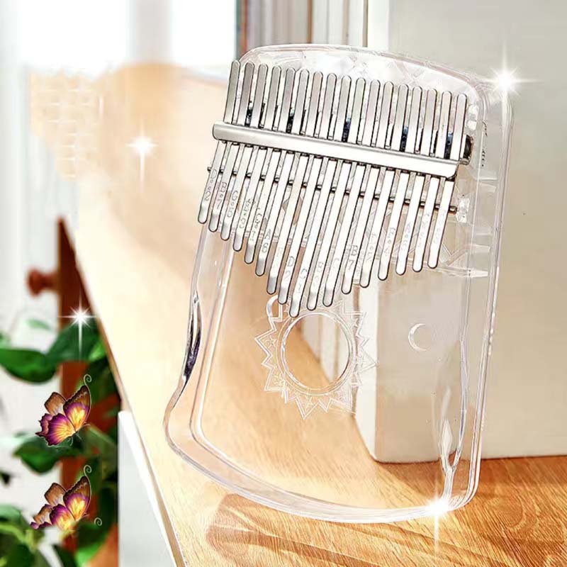 17 Key Transparent Kalimba Acrylic Kalimba Acrylic Clear Thumb Piano For Starter Finger Piano Christmas With Tuner Hammer