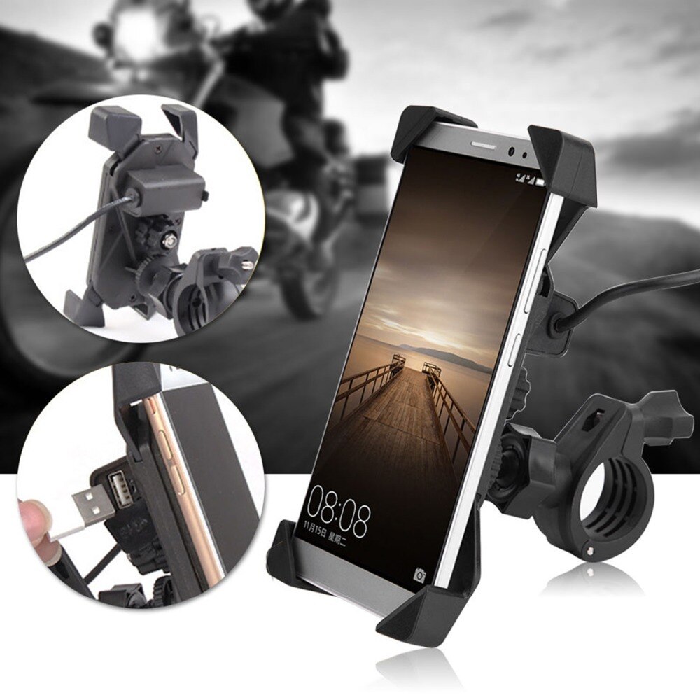 Fiets Motorfiets opladen stand houder Telefoon Houder Stuur Voor iPhone GPS Samsung Sony Xiaomi Motorfiets mobiele telefoon