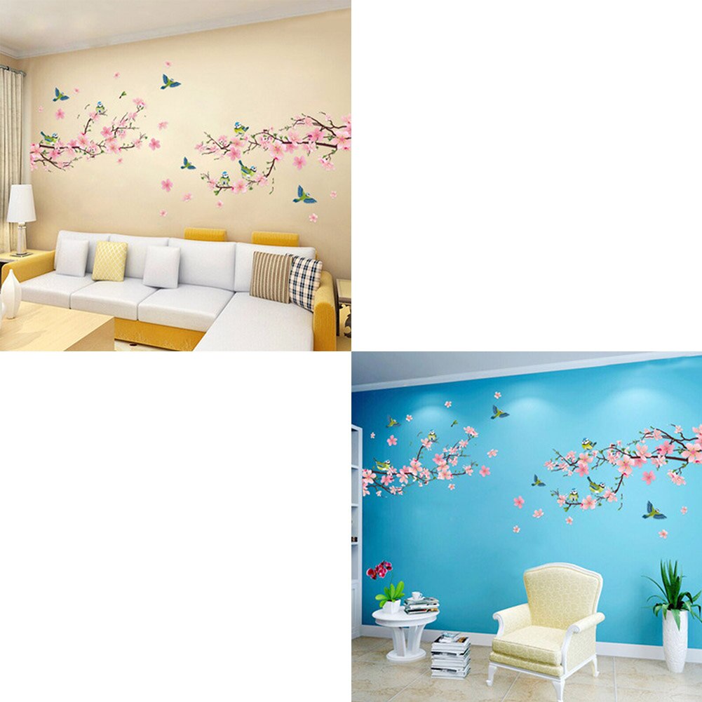 1/Pc Sakura Wall Stickers Kids Rooms Bedroom Living Room DIY Art PVC Beautiful Flower Tree Removable Wallpaper Home Decor