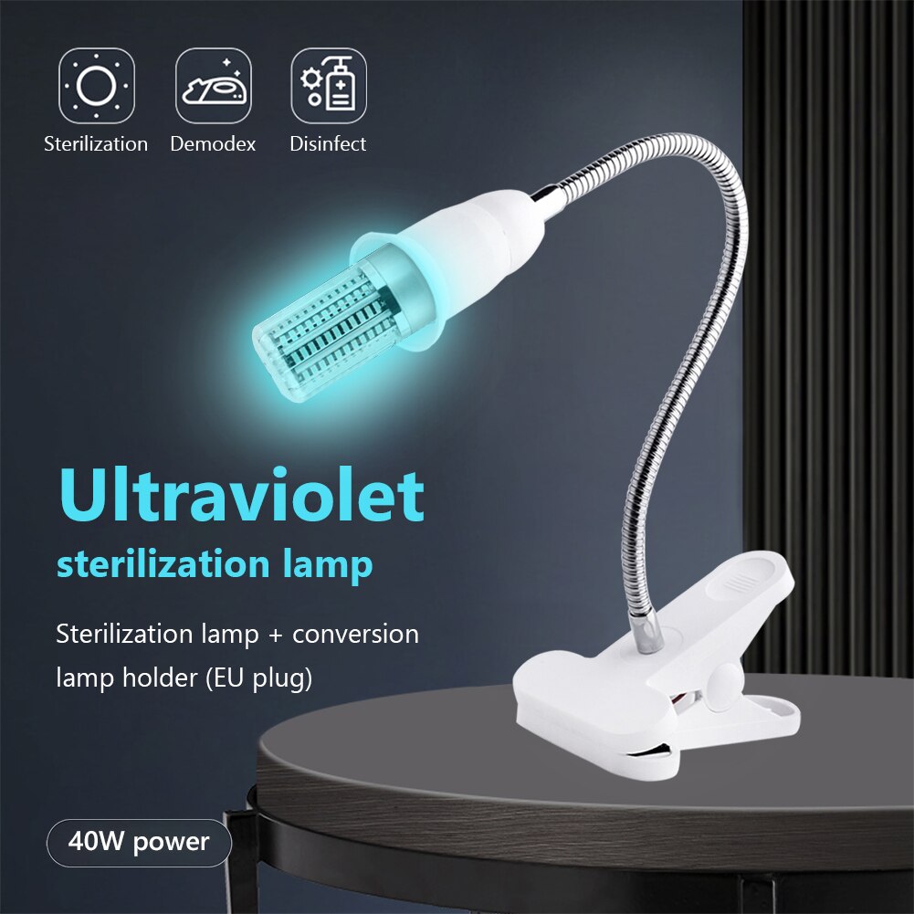 40w desinfisering ultrafiolett sterilisator bakteriedrepende lyspære for hjemmebaderomslampe uvc led 130 lysdioder 85-265v e27