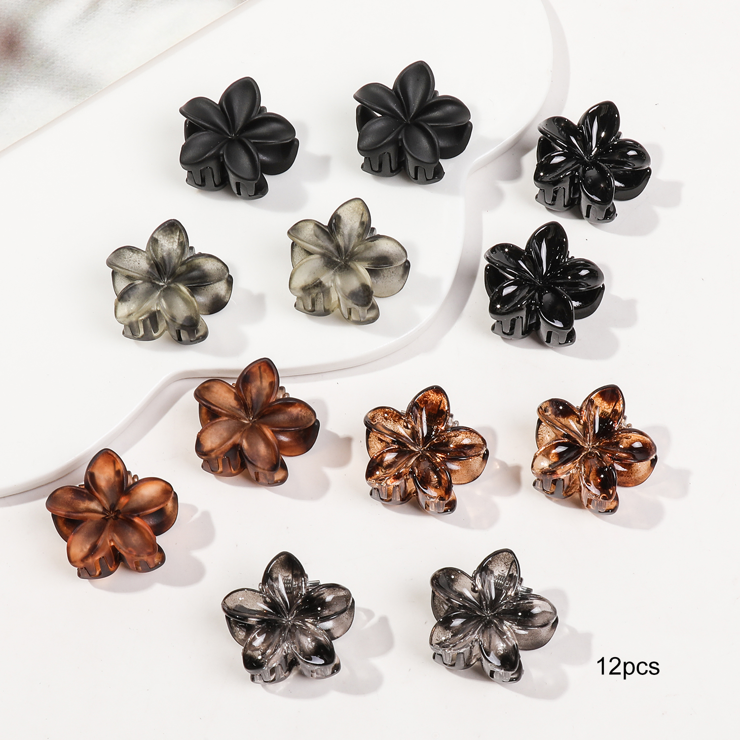 Paquete de mini pinzas para el cabello con flores para mujer: pinzas para peinar sin arrugas para flequillo y peinado pequeño: Lavanda