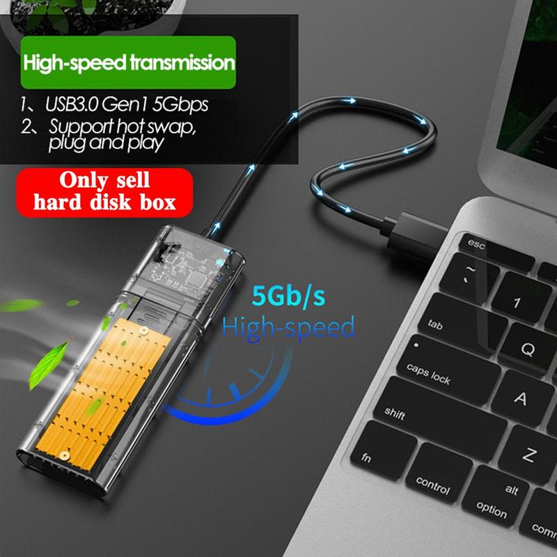 M2 SSD Box NVME/SATA Box M.2 To Type-C SSD Adapter Transparent SATA Key For NVME Disk Hard PCIE Box NGFF M/B Box SSD Disk W5C6