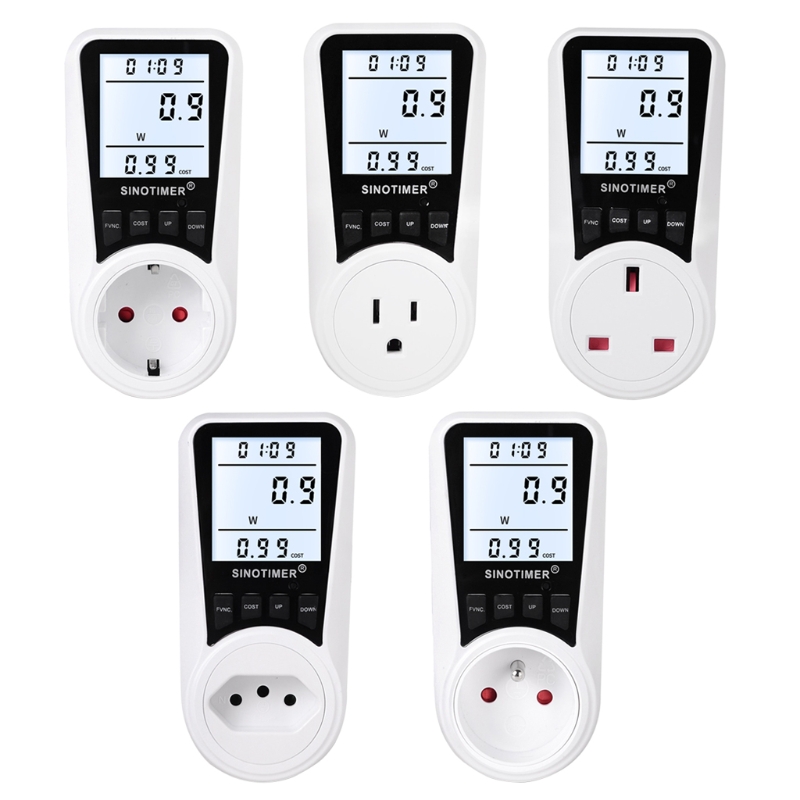 Electricity Usage Monitor Digital Wattmeter AC Power Meter 110V-230V Energy Meter Socket Power Monitor EU/US/UK/BR Plug