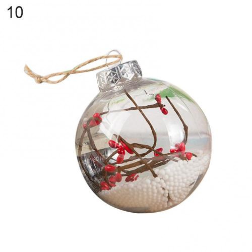 Transparent Plastic Hollow Ball Hanging Pendant Christmas Tree Ball Hanging Ornament Bubble snow scene DIY Decoration: 10