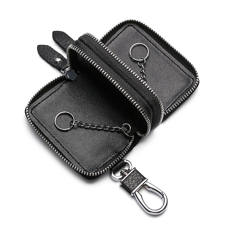 Sacs à clés de voiture pour hommes, Mini pochette Portable en cuir pour clés de voiture intelligentes, sac à main léger à Double couche