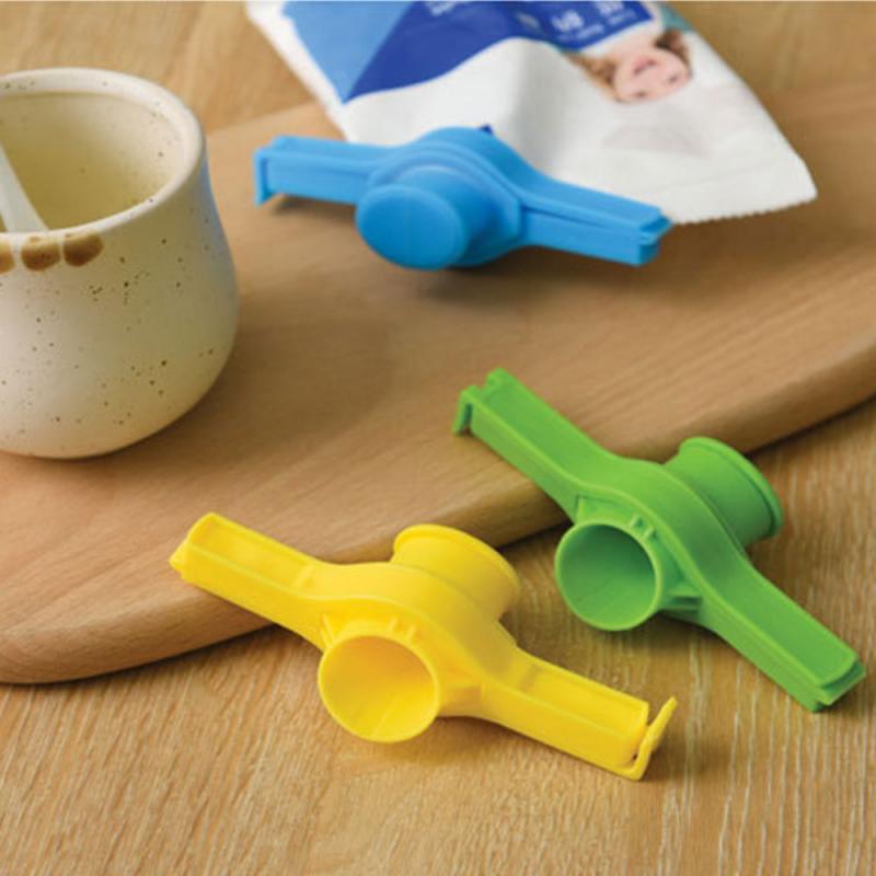 1Pcs Upgrade Materiaal Herbruikbare Voedsel Opslag Afdichting Klem Pakket Sealer Met Ontlading Nozzle Plastic Zak Clip Gereedschap 12*5.5Cm