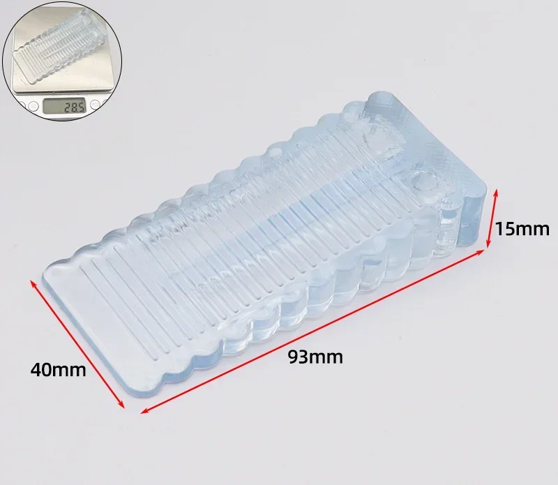 Tope de puerta de goma móvil, sin taladro, antideslizante, anticolisión, cuña frontal para el hogar, Protector de muebles: Rosa