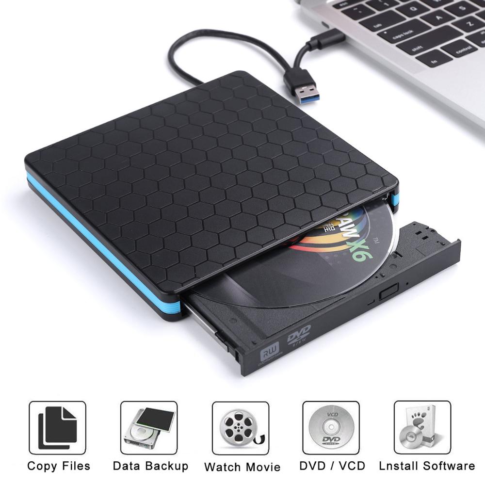Lecteur de CD externe universel USB 3.0 et type-c, graveur de DVD/CD/ VCD/lecteur/graveur de CD/graveur, lecteur optique pour Mac/PC