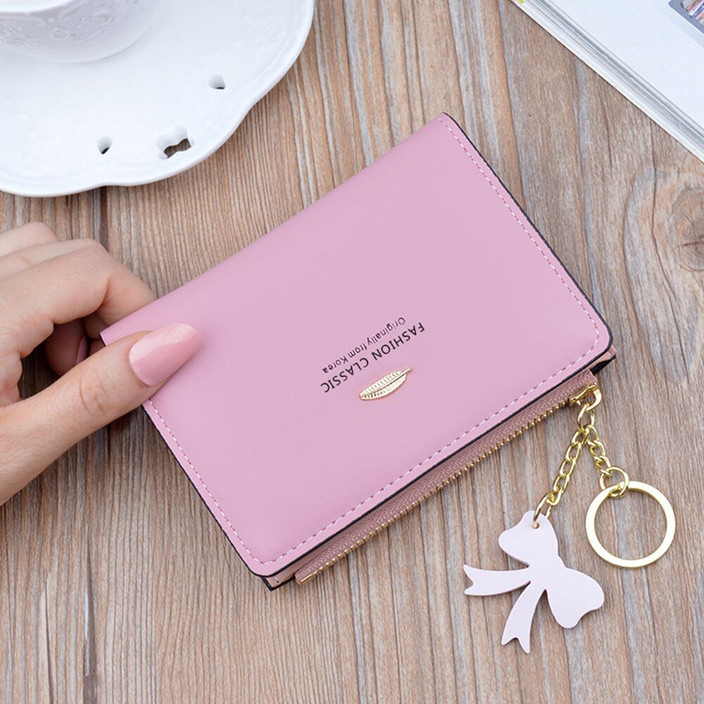 Ladies Wallet Short Zipper Student Korean Small Chrysanthemum Coin Purse Soft Leather Thin Wallet Women Long PU