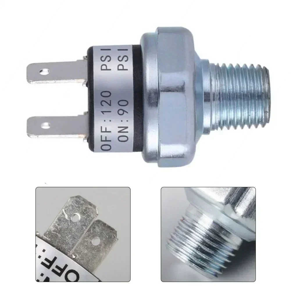70-100/90-120PSI Pressostato del compressore d'aria 1/4 "NPT 12V/24V per il controllo dell'interruttore in lega di alluminio del serbatoio dell'aria del clacson del treno