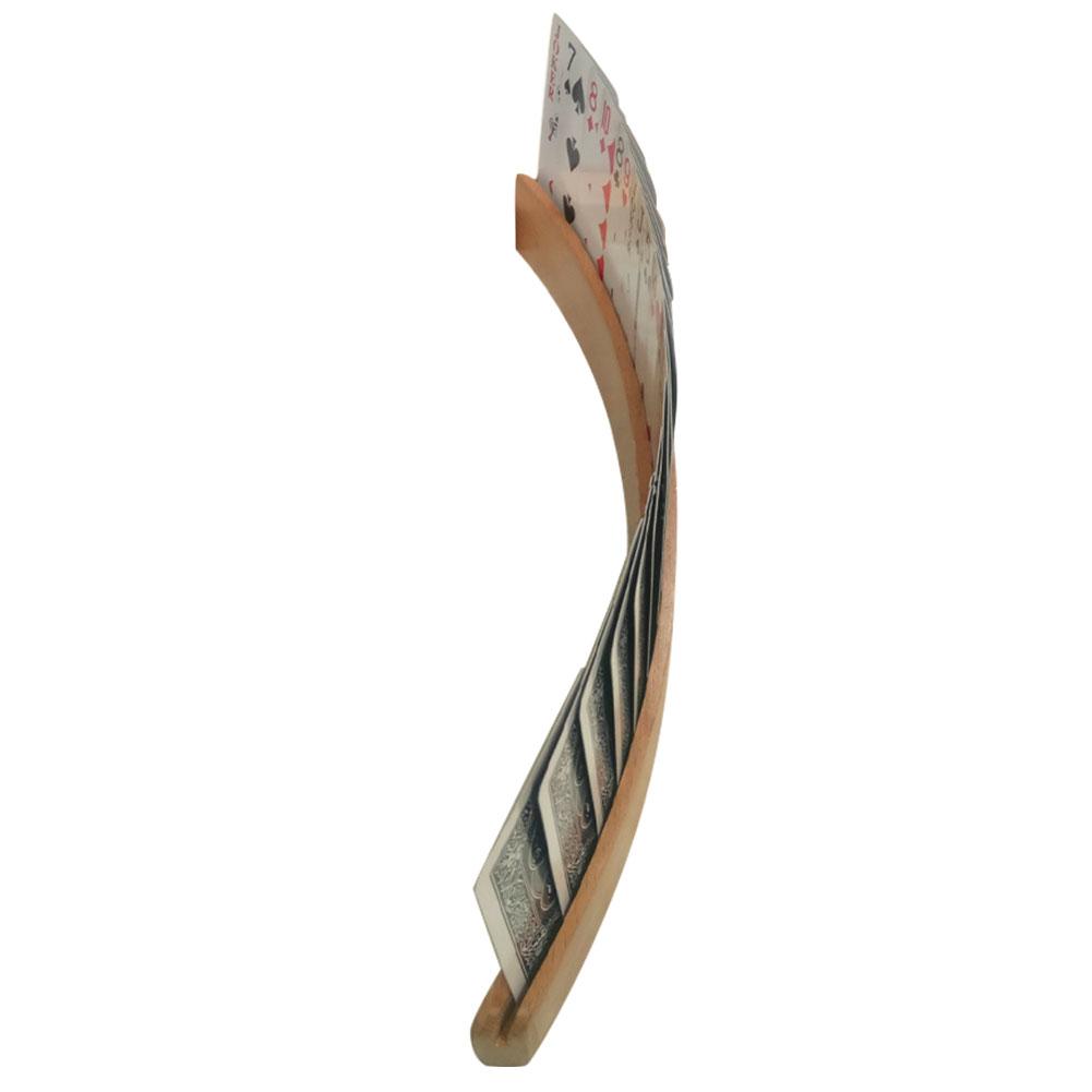 Wooden Playing Cards Holder Arc Playing Cards Holder Curved Games Card Holder for Cards Games 4PCS/Set