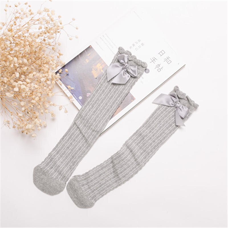 Baby Mädchen Socken Kleinkind Baby Baumwolle Gittergewebe Atmungsaktive Socken Für Neugeborene Kleinkind knie hohe Baby Mädchen Socken: grau